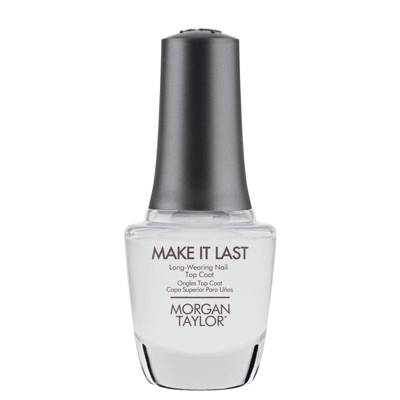 Morgan Taylor Make It Last Long Wear Top Coat - Ultra-Longwearing Nail Top Coat for Chip-Resistant, Mirror-Like Shine, Nail Protection, Professional-Quality Finish for All Nail Types, 0.5 oz